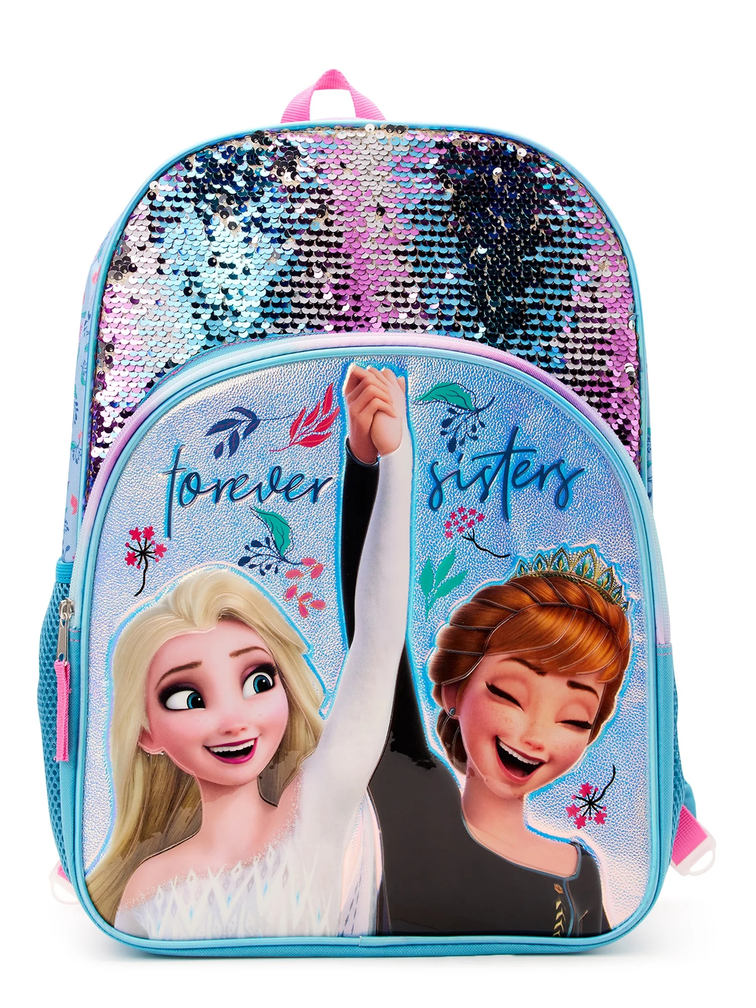 Frozen Kids Elsa and Anna Forever Sisters Sequin 17" Laptop Backpack | Walmart (US)