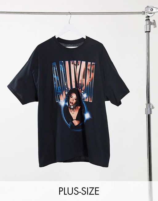 Daisy Street Plus relaxed t-shirt with aaliyah print | ASOS (Global)