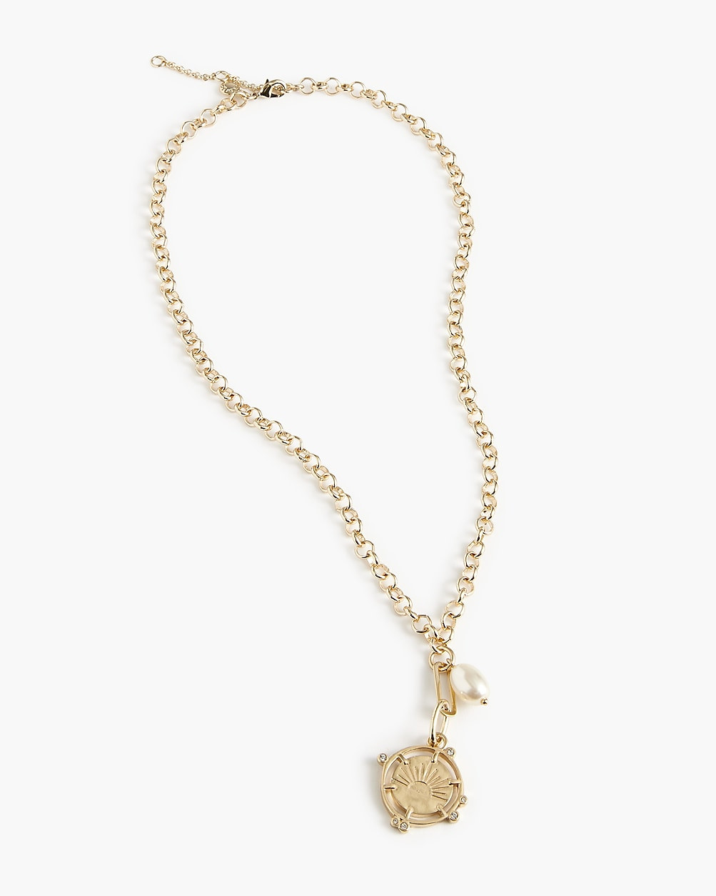 Pearl and coin charm necklace | J.Crew Factory