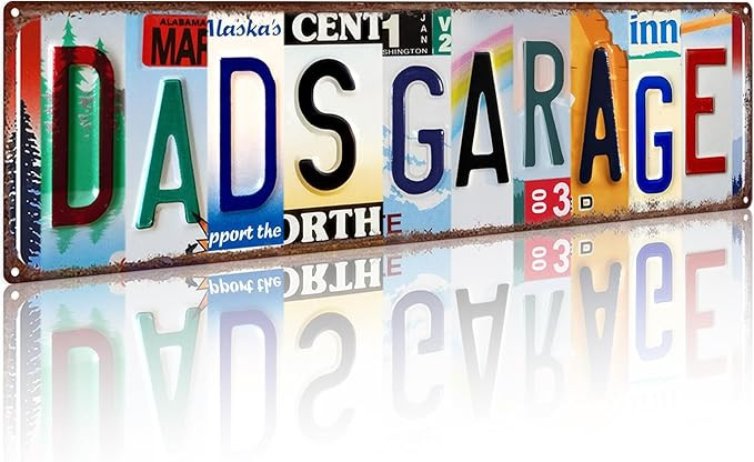 Crazysign Dad Gifts Vintage Dad's Garage Tin Signs Street Signs for Home Man Cave Garage Worlshop... | Amazon (US)