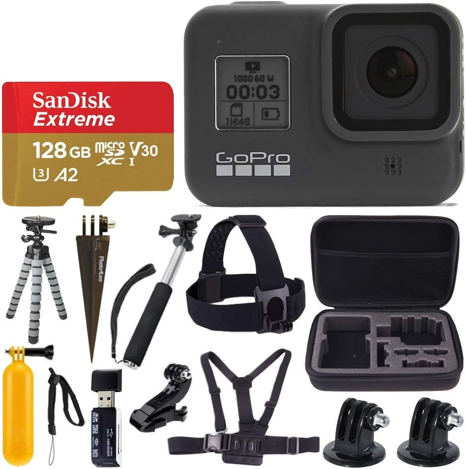 GoPro HERO8 Cámara de acción impermeable negra con pantalla táctil 4K HD Video 12MP Fotos + Sa... | Amazon (US)