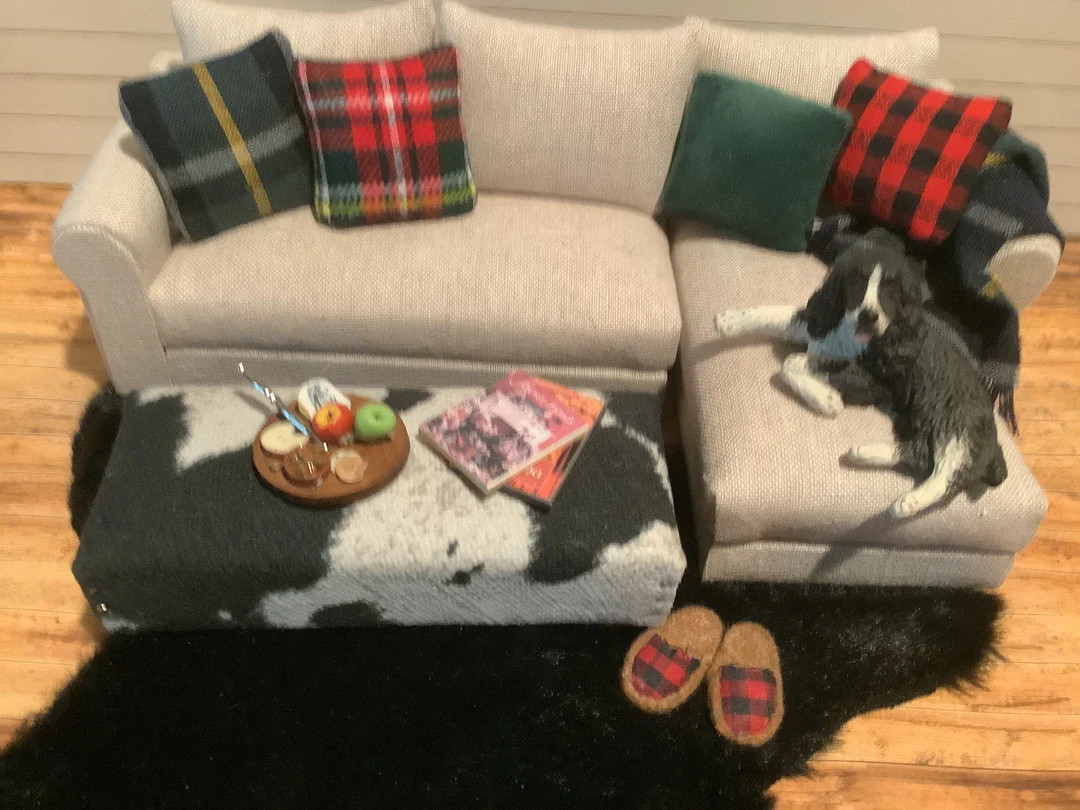 Miniature Modern Sectional and Optional Pillows and Throw | Etsy (US)