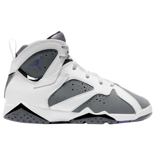 Jordan Retro 7 - Boys' Preschool Basketball Shoes - White / Purple / Grey, Size 1.0 | Eastbay