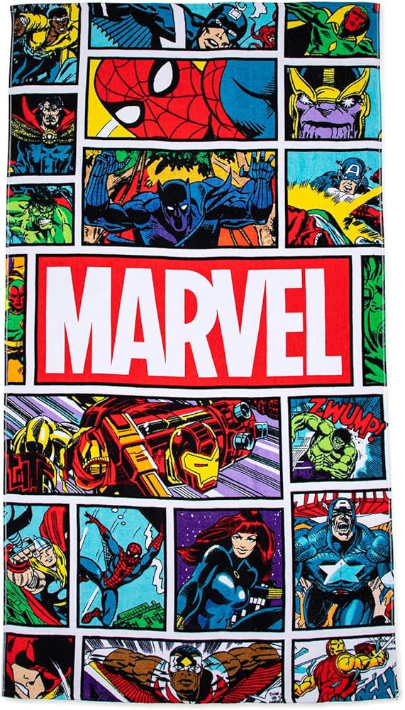 Jay Franco Marvel Comics Vintage Comic Kids Large Bath/Pool/Beach Towel - Super Soft & Absorbent ... | Amazon (US)