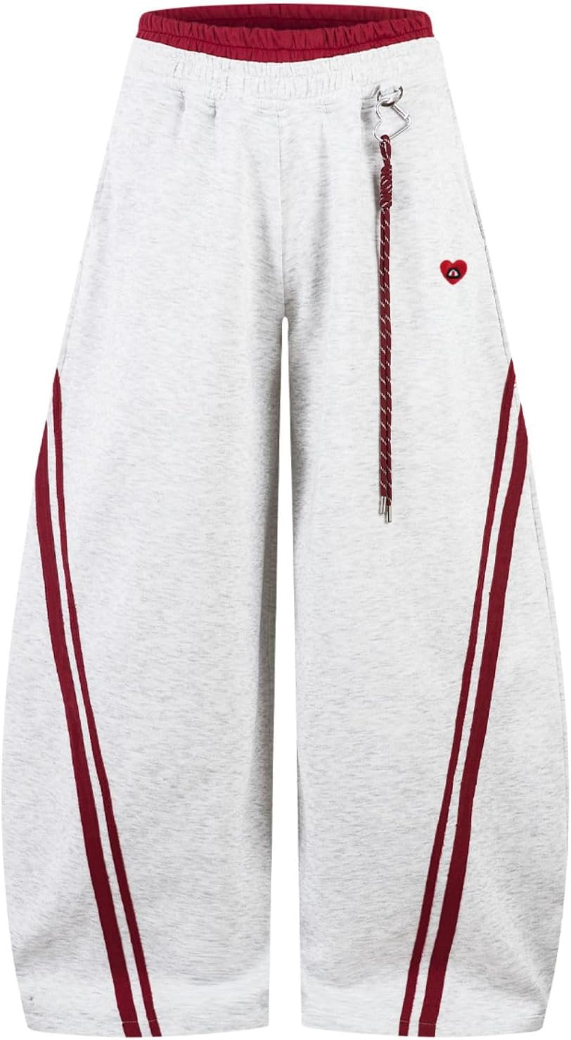 Aelfric Eden Stripes Baggy Barrel Sweatpants Elastic Double Waist Wide Leg Pants Women Men Casual Y2K Unisex Lounge Trouser | Amazon (US)