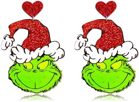 Geinch Earrings for Women Girls Teens, Glitter Acrylic Geinch Earrings Geinch Accessories for Chr... | Amazon (US)