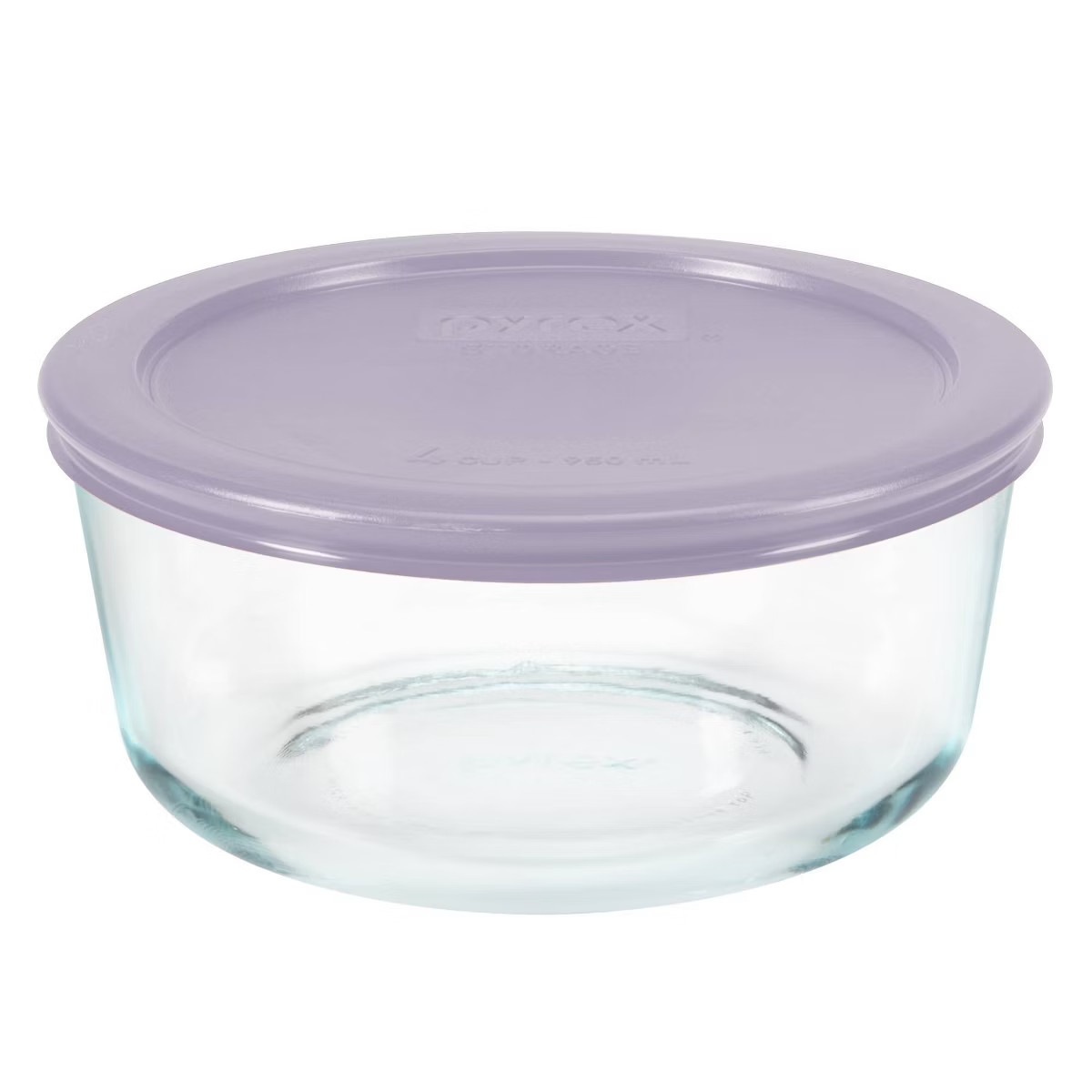Pyrex 4pc 4c Round Glass Food Storage Container Set Lavender | Target