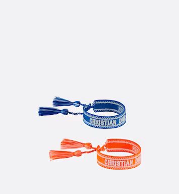 J'Adior Bracelet Set Blue and Fluorescent Orange Cotton | DIOR | Dior Beauty (US)