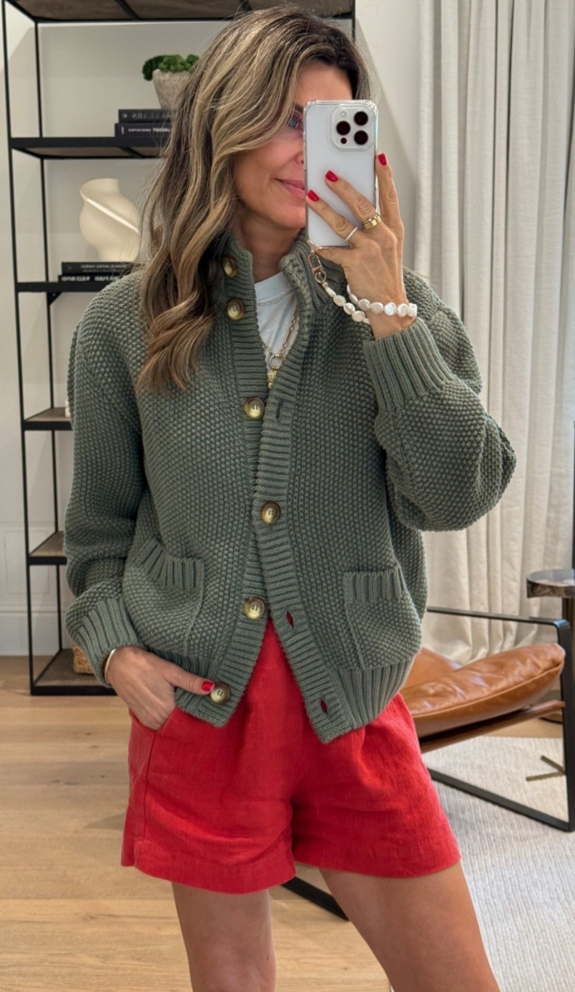 Alice Walk cotton cardigan. Wearing Sz S 
-velvet shorts TTS love them! 

#LTKOver40 #LTKFindsUnder100