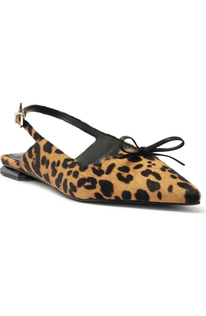 Violetta Sculpt Pointed Toe Genuine Calf Hair Slingback Flat (Women) | Nordstrom