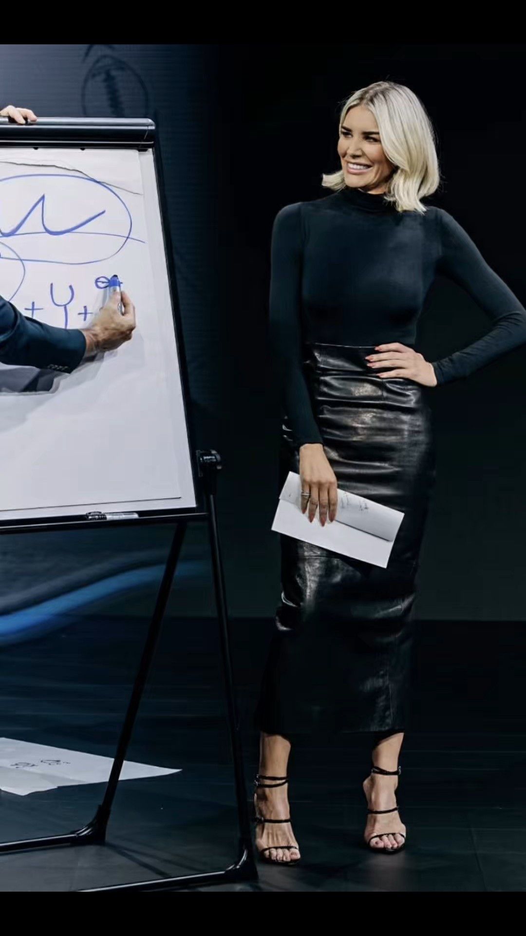 Charissa Thompson leather maxi skirt feels so refined thanks to its minimal column silhouette. As seen on the runways, this leather version has a darted waist and falls to an ankle-grazing hem that's split along the back. The smoothing crepe de chine lining stops it from clinging. Stubby leather black sandals

#LTKStyleTip