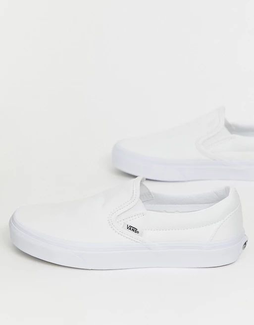 Vans Classic Slip-On triple white sneakers | ASOS (Global)