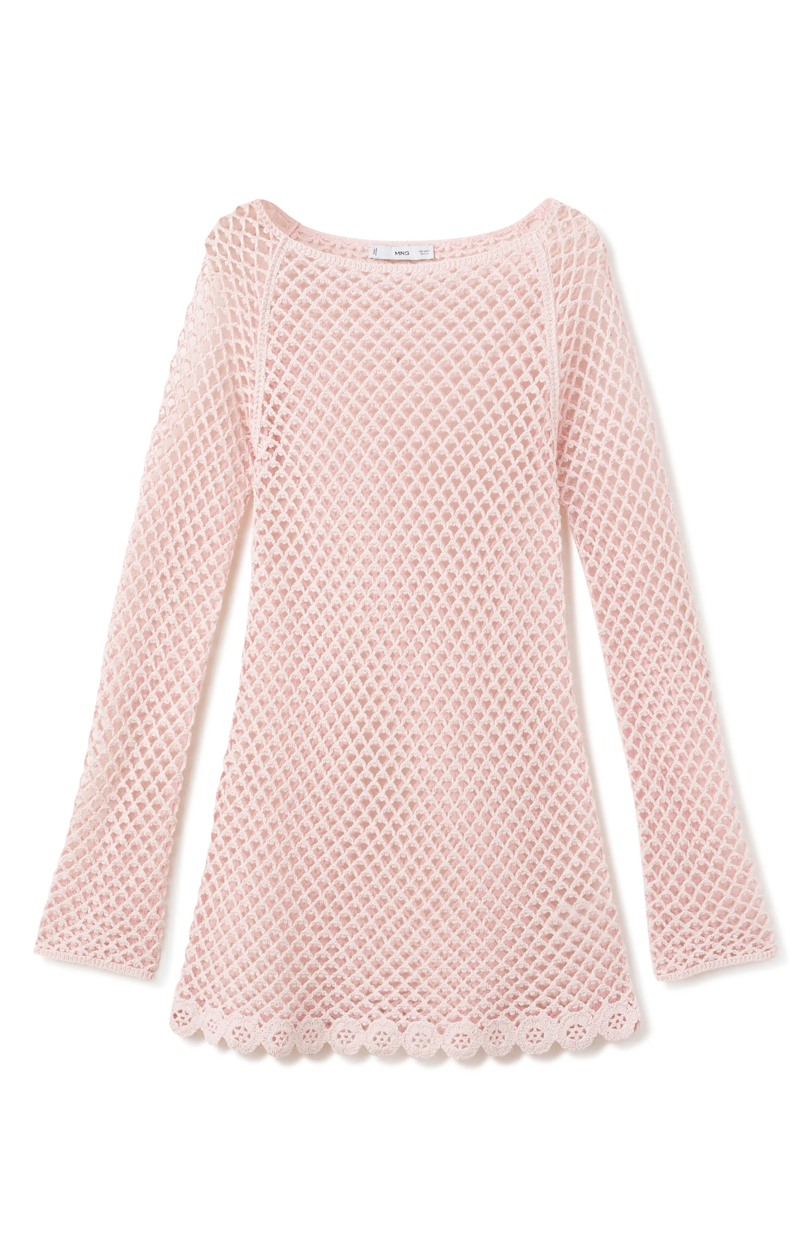 Crochet Embroidered Hem Minidress (Women) | Nordstrom | Nordstrom