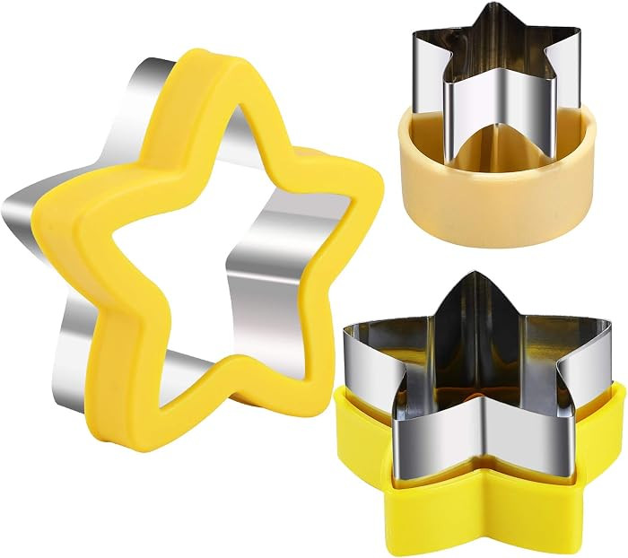 Stainless Steel Star Cookie Cutters, Mini to Large Sizes, Five-pointed Star & Vegetable Shapes Se... | Amazon (US)