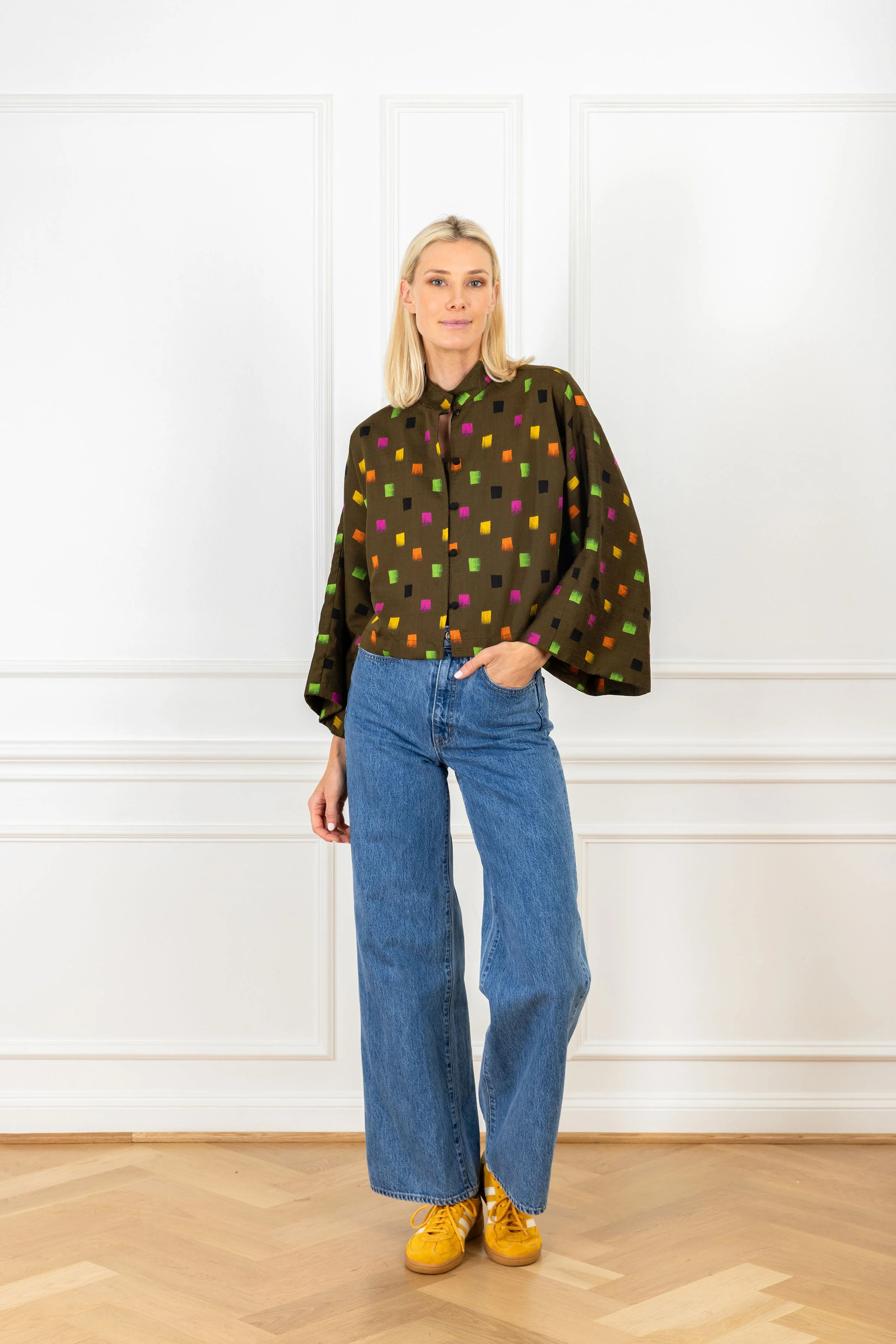 Deep Olive Cube Cropped Jacket | La Vie Style House