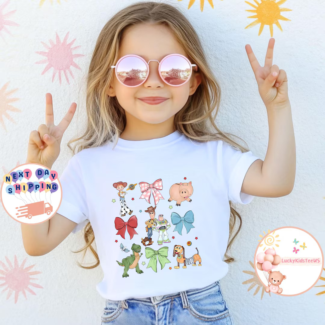 Toy Story Coquette Bow Kids T-Shirt, Disney Toy Story Toddler Sweatshirt, Disney Friends Baby One... | Etsy (US)