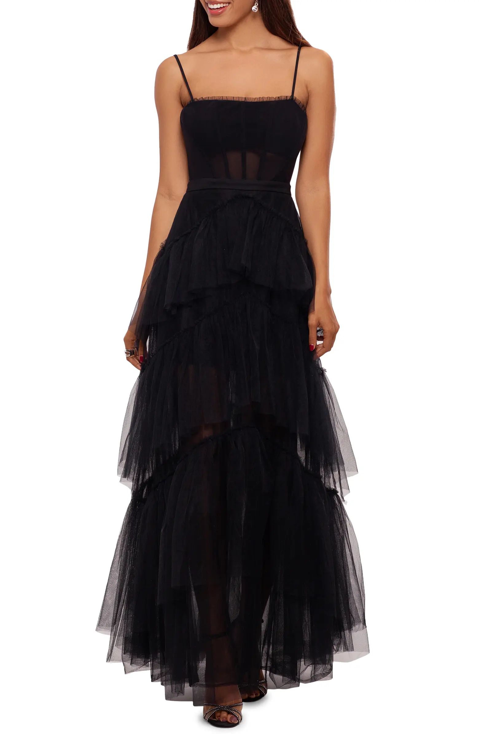 Tiered Tulle Ruffle Gown | Nordstrom