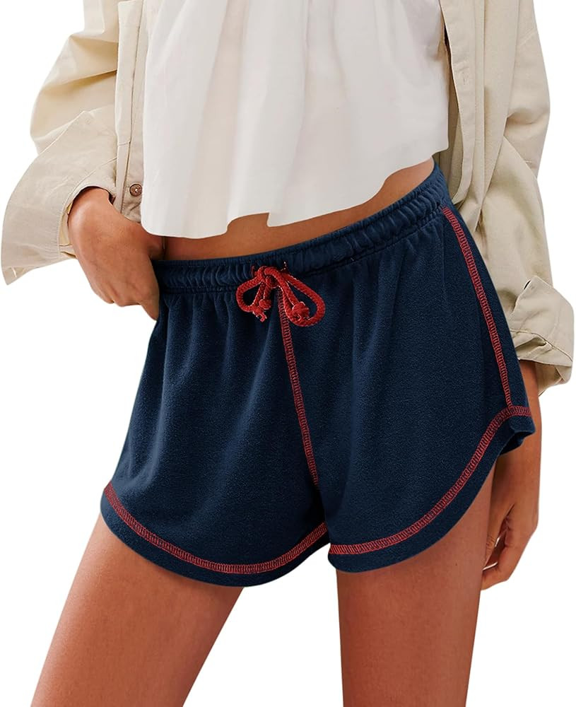 Yousify Women’s Casual Shorts Comfy Drawstring Elastic Waist Summer Beach Workout Lounge Shorts... | Amazon (US)