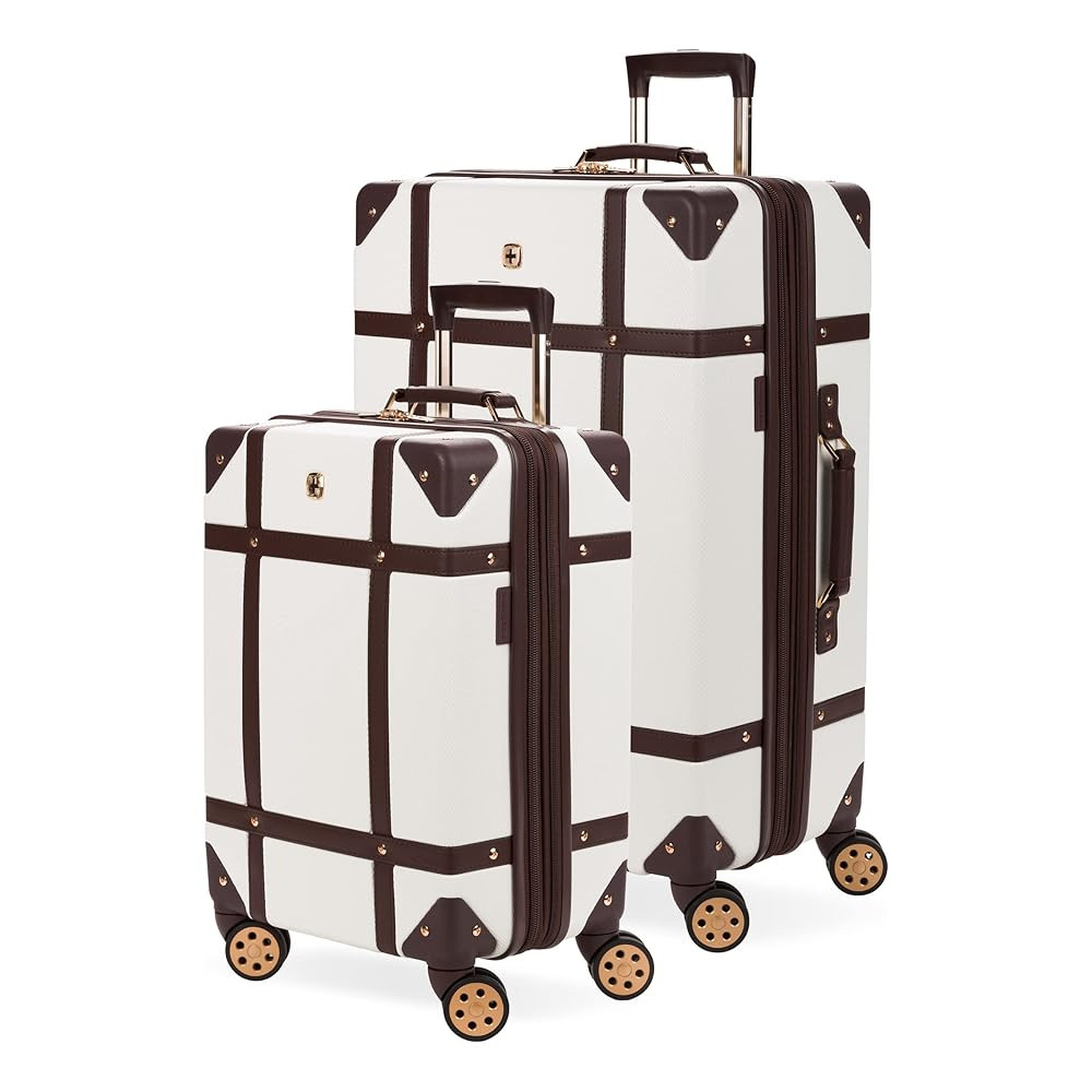 SwissGear 7739 Hardside Luggage Trunk with Spinner Wheels, White, 2-Piece Set (19/26) | Amazon (US)