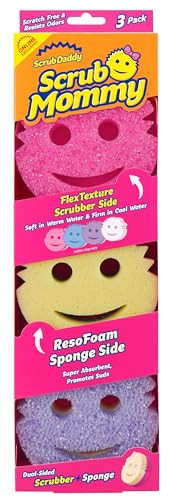 Scrub Daddy Scrub Mommy Sponges - Dish Scrubber + Non-Scratch Cleaning Sponges Kitchen, Bathroom + Multi-Surface Safe - Dual-Sided Dish Sponges for Scrubbing - Online Exclusive (3 Count) | Amazon (US)
