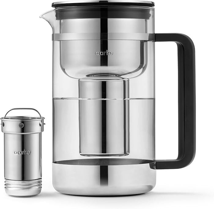Aarke Purifier - Premium Glass and Stainless Steel Water Filter Pitcher, Refillable Filter System... | Amazon (US)