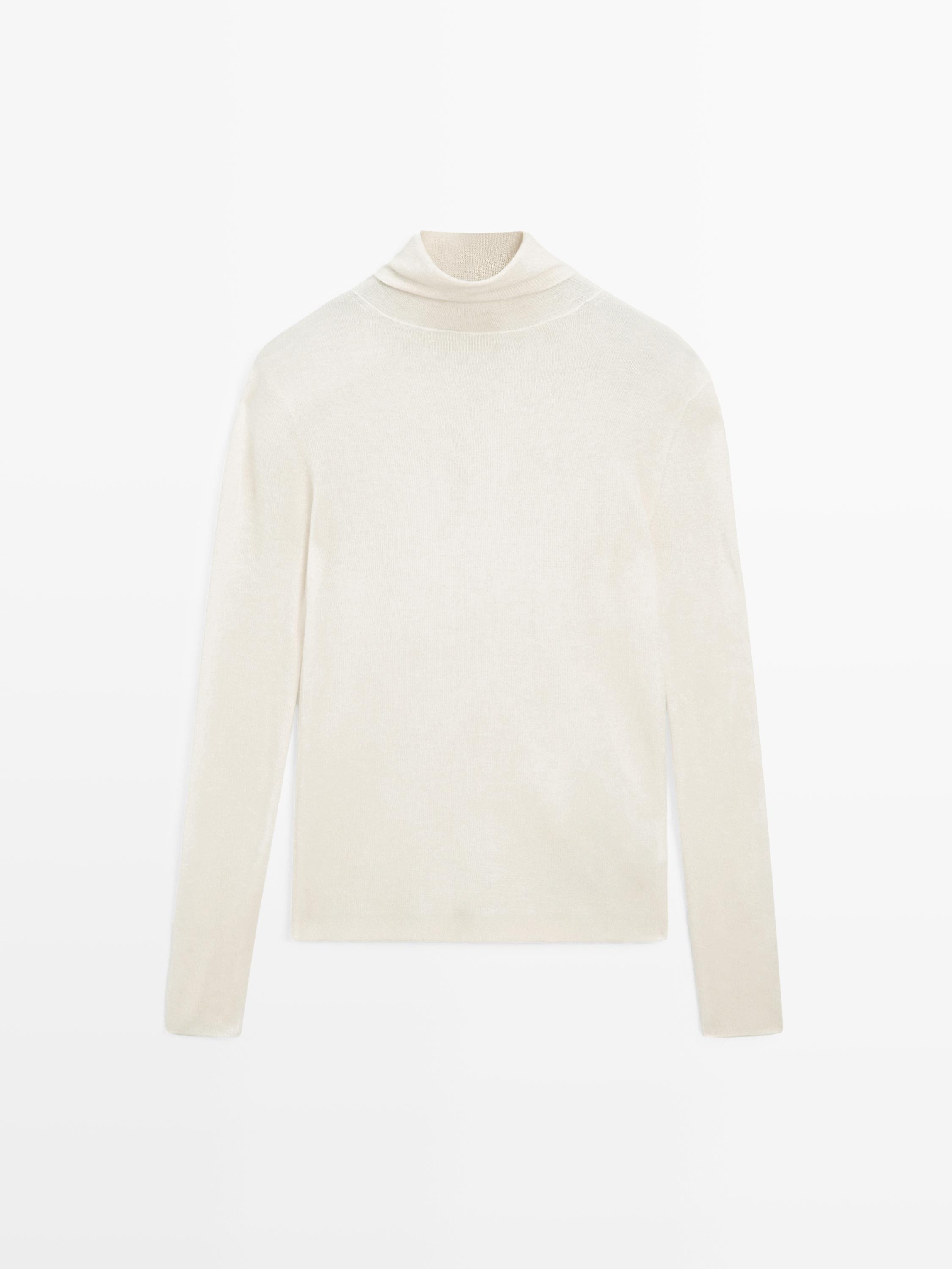 Knit 100% cashmere high neck sweater - LIMITED | Massimo Dutti UK