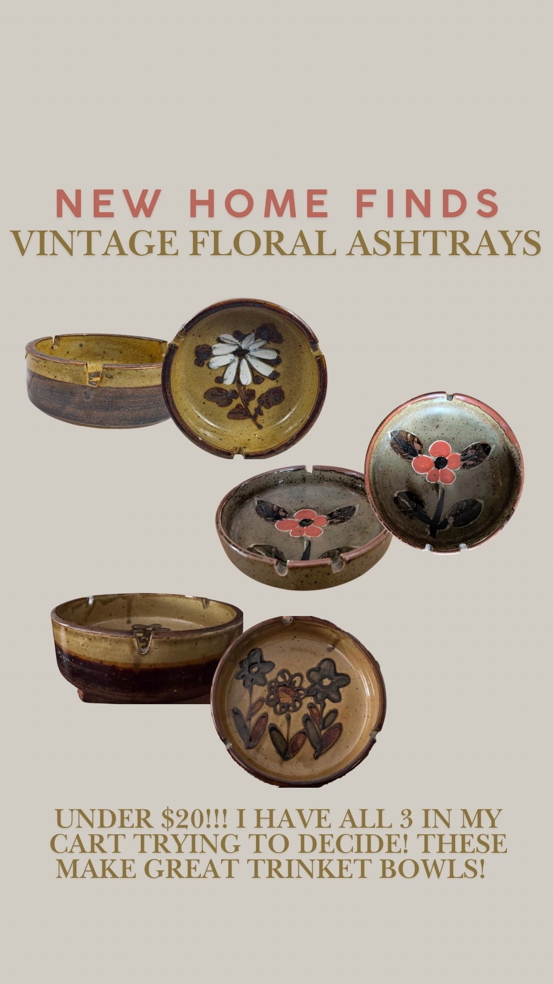 vintage ashtrays! Makes great trinket bowls! 

#LTKHome #LTKOver40 #LTKSaleAlert