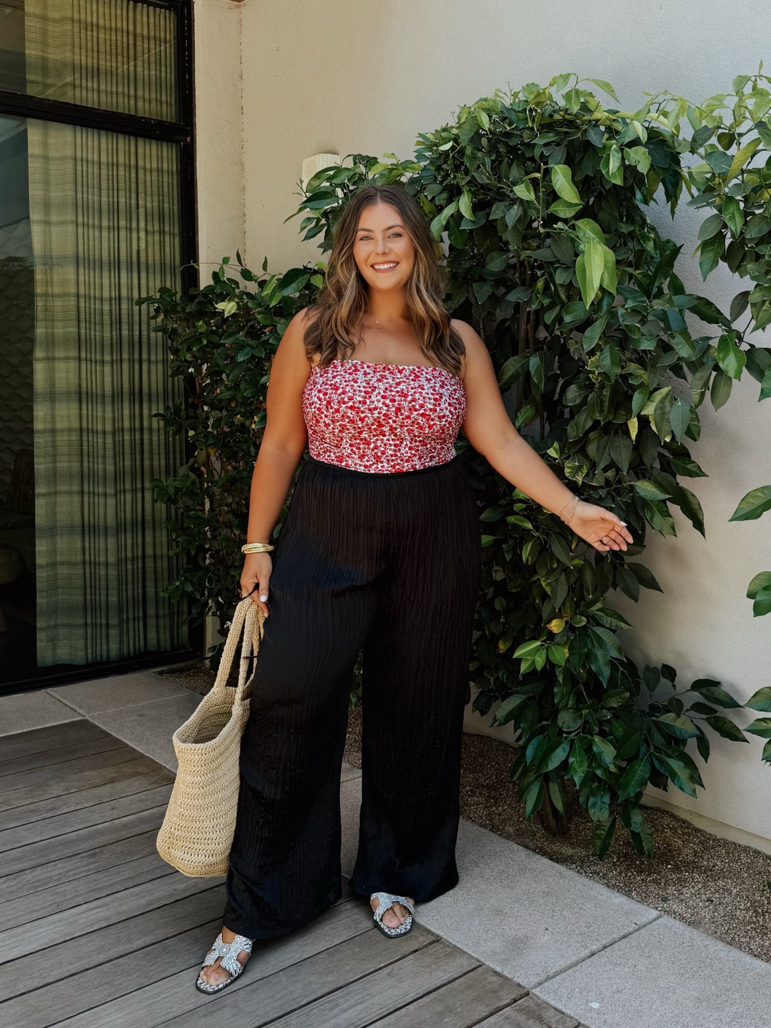 Swim outfit in Scottsdale 👙🌵 Wearing size 16 in swimsuit, XL in pants (sharing similar styles). Use CARALYN at Cakes Nipple Covers. 

#LTKSeasonal #LTKmidsize #LTKswim