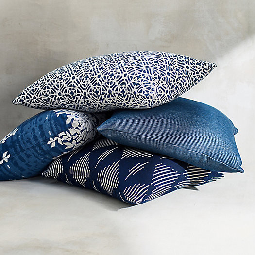 Indigo Geo Outdoor Pillow, Long | Terrain
