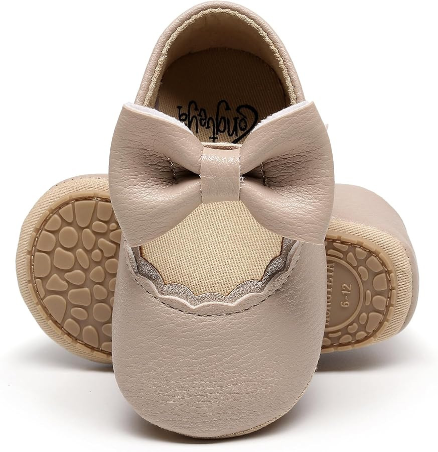 HONGTEYA Infant Baby Girls Mary Jane Flats Non Slip for Toddler First Walkers Soft Sole PU Leathe... | Amazon (US)