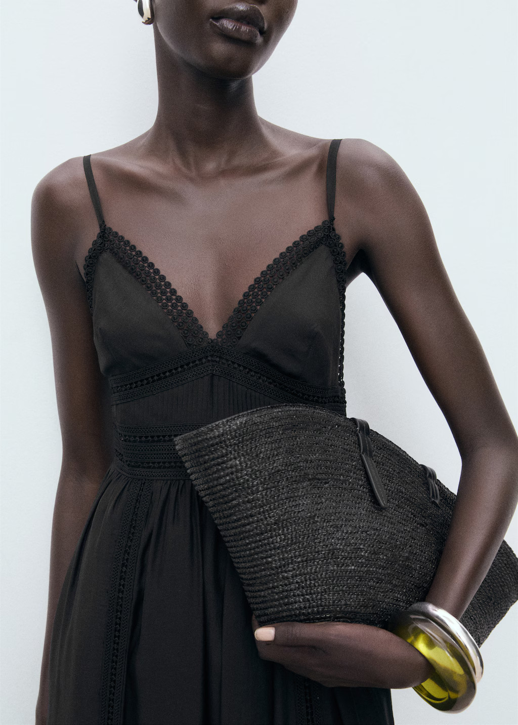 Long dress with lace details - Women | MANGO USA | Mango (US/MX/AU)