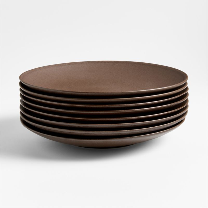 Craft Espresso Stoneware Coupe Dinner Plates, Set of 8 + Reviews | Crate & Barrel | Crate & Barrel