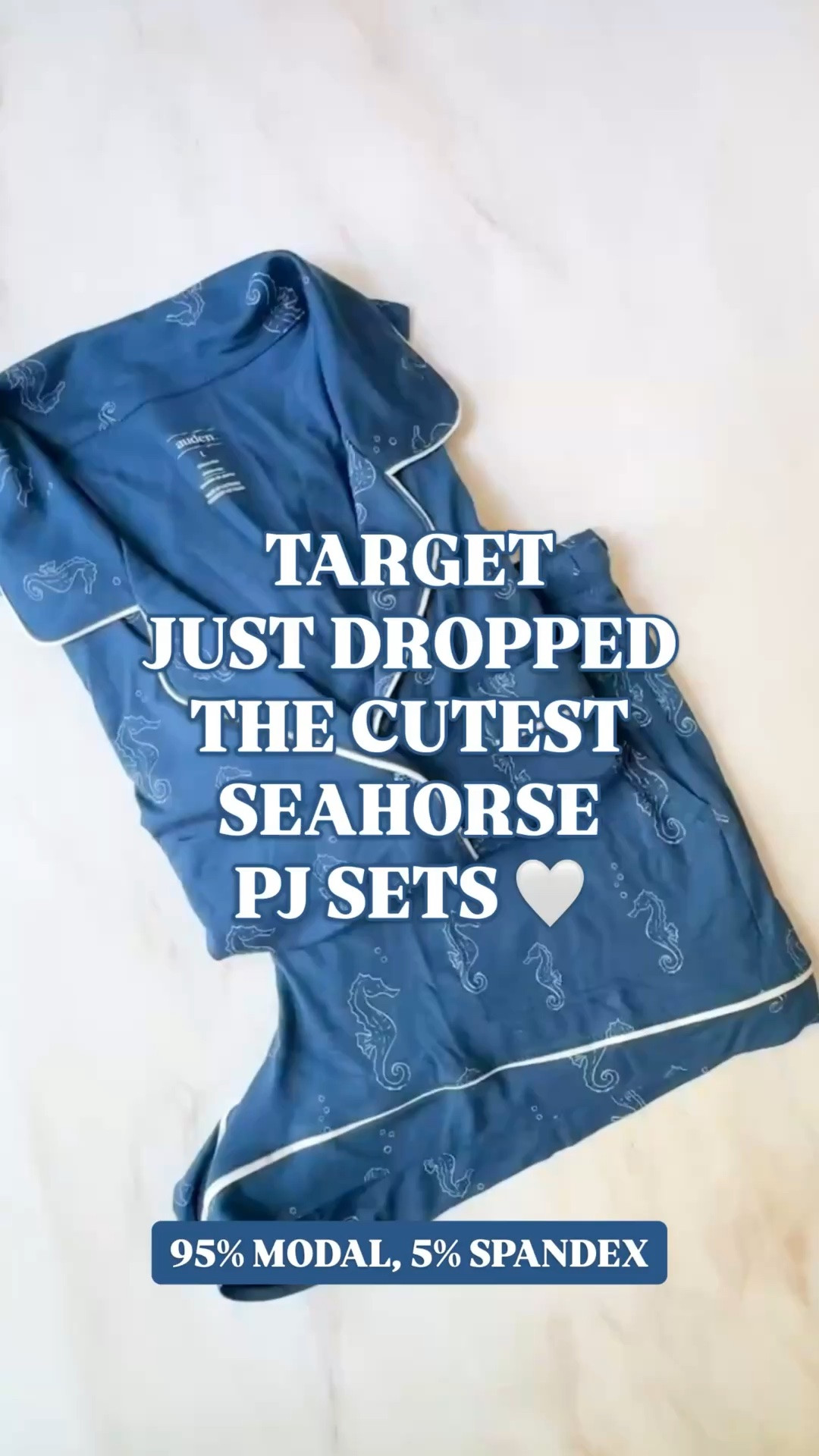 Target pajamas, seahorse pajama set, coastal pajamas, soft modal pajamas, summer pajama set

Target just dropped the cutest seahorse pajama set, and this one has instant coastal summer sleepwear energy. 🤍

It’s the kind of matching pajama short set that feels cute enough for vacation mornings but soft enough to actually sleep in. The blue seahorse print, contrast piping, button-front top, notch collar, elastic waist shorts, and pocket details make it feel polished in that easy coastal way.

The fabric is 95% modal and 5% spandex, so it has that soft, stretchy, cloud-knit feel people love for warm weather pajamas. Lightweight, breathable, comfy, and easy to throw in a beach trip bag, lake weekend tote, vacation suitcase, or just wear for slow mornings at home.

If you’re searching for Target pajamas, Target sleepwear, Auden pajamas, seahorse pajamas, coastal pajamas, nautical pajamas, summer pajamas women, soft pajama set, modal pajama set, pajama shorts set, button down pajama set, matching pajama set, vacation pajamas, beach trip pajamas, lightweight pajamas, breathable pajamas, cute pajamas, comfy pajamas, blue pajamas, coastal sleepwear, or Target finds, this is such a good $25 grab.

#LTKFindsUnder50 #TargetFinds #TargetStyle #Pajamas #SummerPajamas #CoastalStyle #Sleepwear #VacationFinds

#LTKSaleAlert #LTKTravel #LTKootd