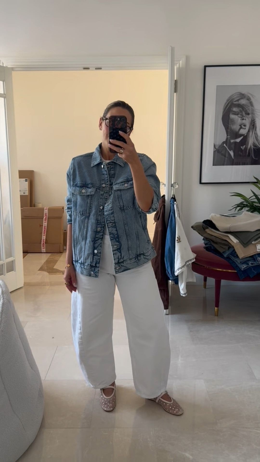 Shoes & Jacket - H&M
White jeans - Abercrombie 
🫶🏼

Spring outfit / denim jacket / ballet flats / ballet pumps / white jeans / everyday outfit / petite style / petite fashion inspo 

#LTKsummer #LTKpetite #LTKuk