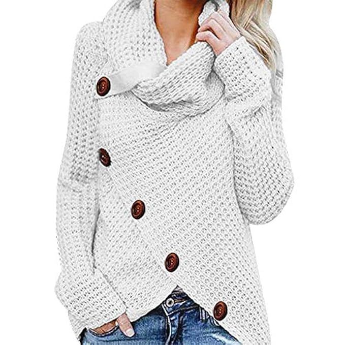 Women's Sweatshirt, FORUU Button Long Sleeve Sweater Pullover Tops Blouse Shirt | Amazon (US)