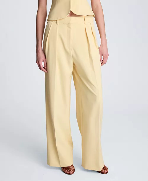 Women's Fly-Front Double Pleated Pants | Macy's