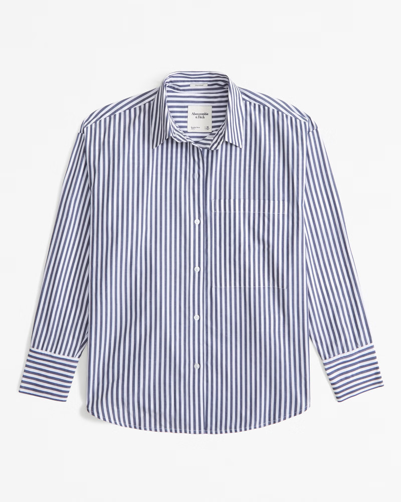 Women's Oversized Poplin Shirt | Women's Tops | Abercrombie.com | Abercrombie & Fitch (US)