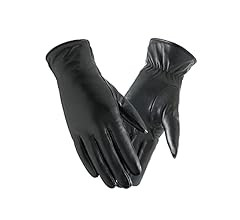 TOSWAKE Winter Womens PU Gloves Black Touchscreen Leather Gloves Soft Warm | Amazon (US)