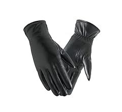 TOSWAKE Winter Womens PU Gloves Black Touchscreen Leather Gloves Soft Warm | Amazon (US)