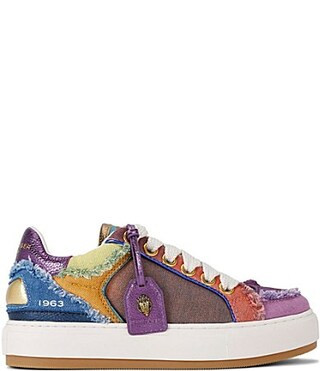 Kurt Geiger London Southbank Tag Frayed Colorblock Denim Sneakers - 40.5(9.5) | Dillard's