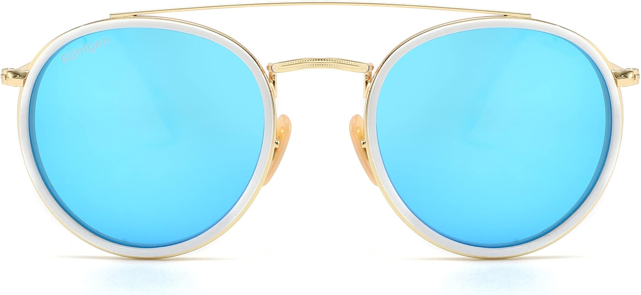 CONRAD RONTGEN Retro Round Sunglasses for Women Men Double Bridge UV400 Protection | Amazon (US)