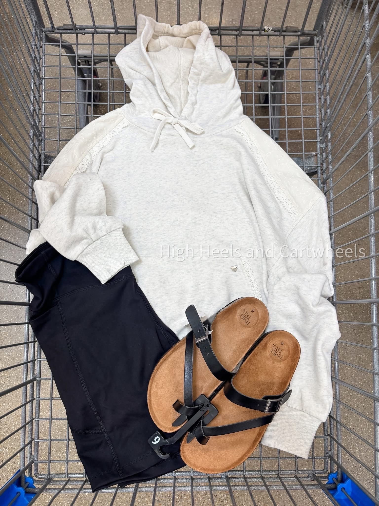Cutest hoodie with lace trim!