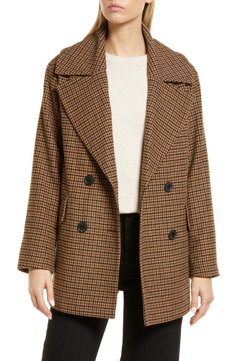 Short Herringbone Peacoat | Nordstrom