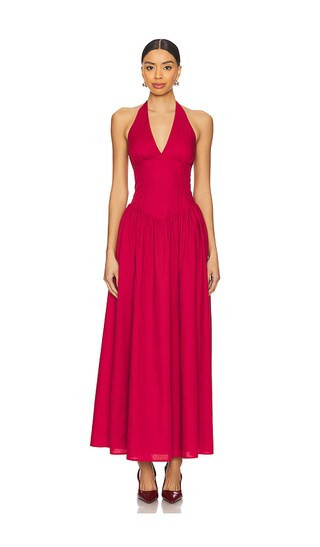 MORE TO COME Bexley Maxi Dress in Burgundy. - size XL | Revolve Clothing (Global)