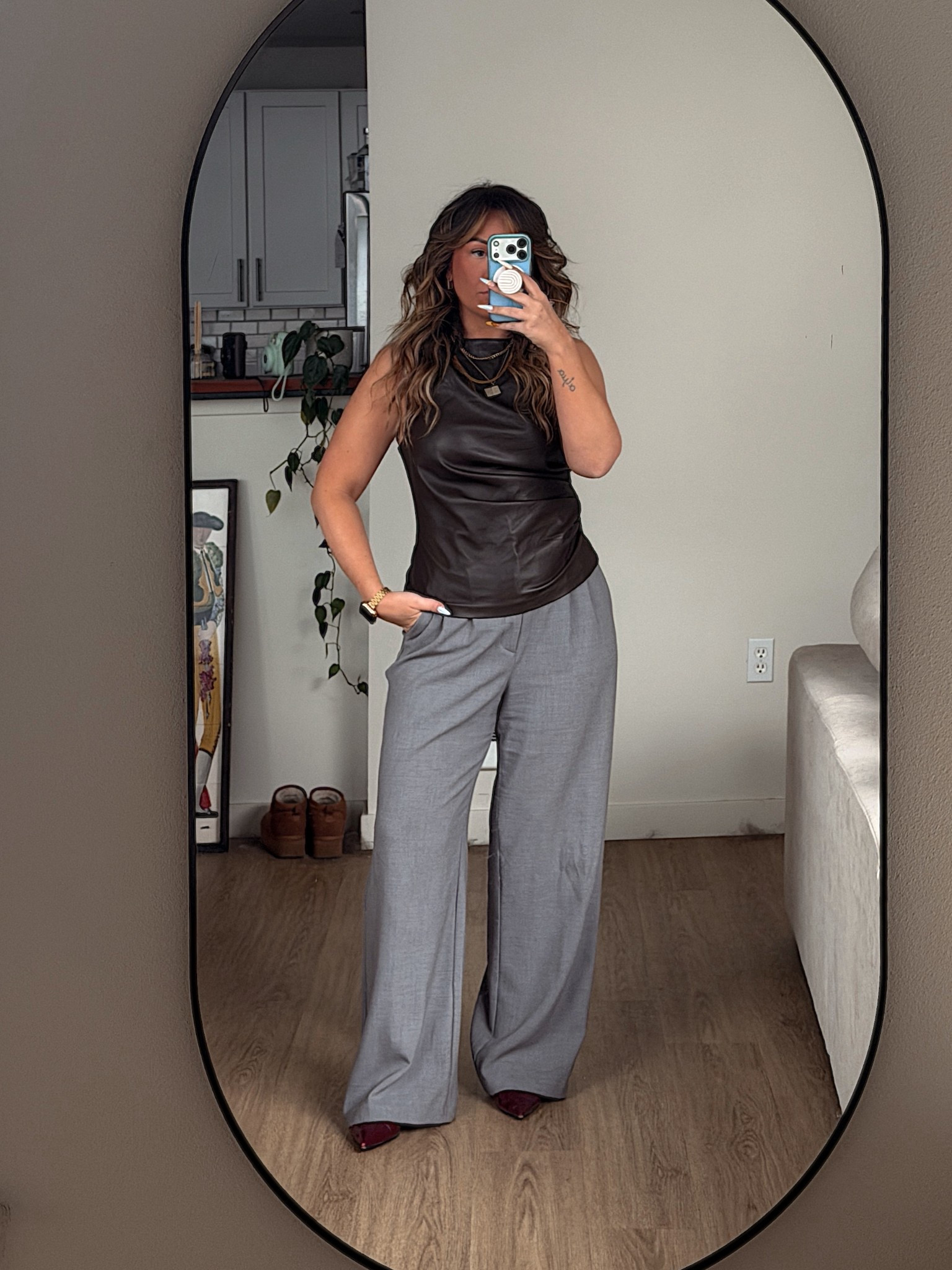 top - joes jeans via rent the runway (use code RTRXKADY to save!)
pants - abercrombie
heels - target

#LTKootd #LTKWorkwear