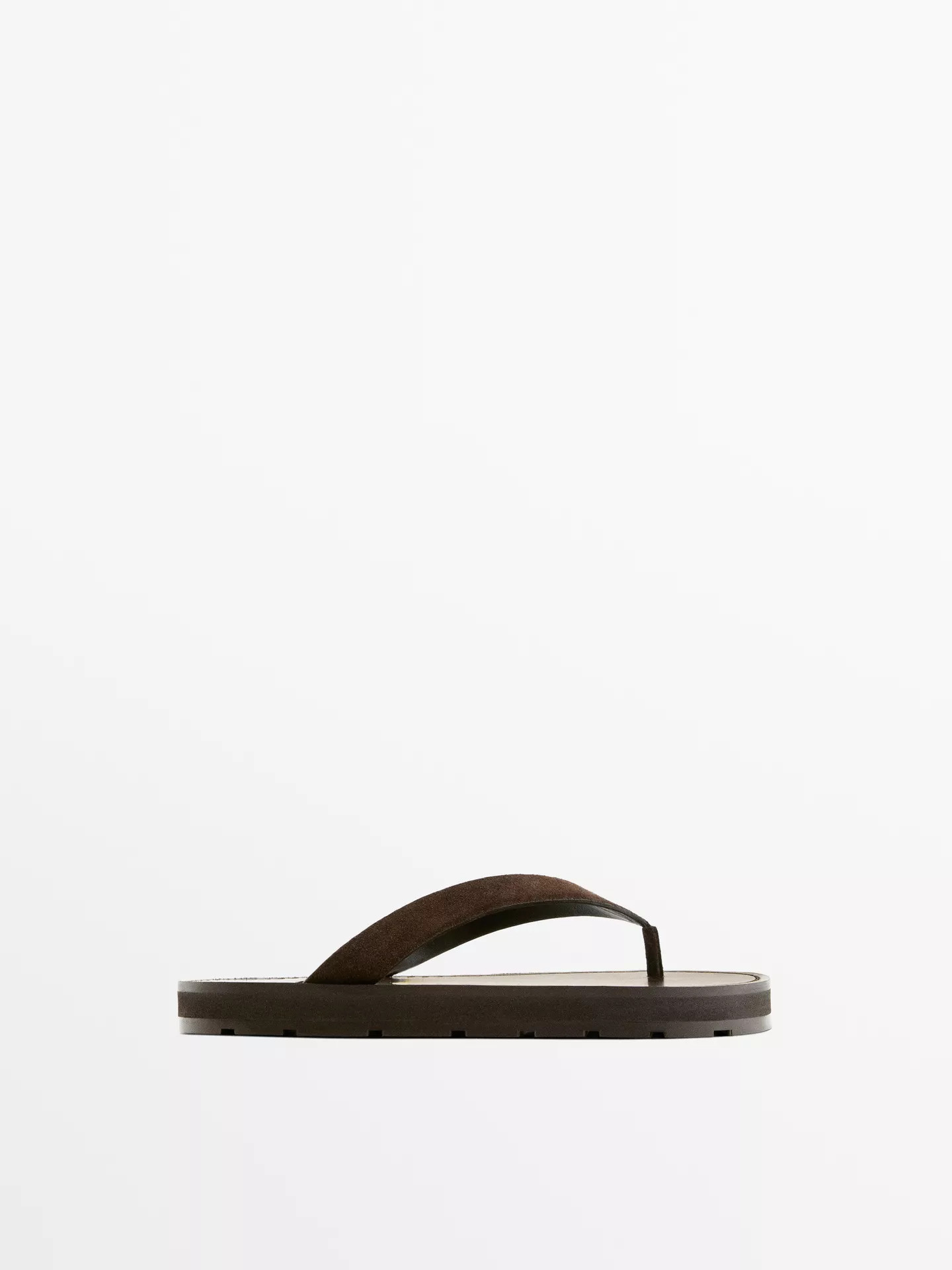 LEATHER TOE DIVIDER SANDALS | Massimo Dutti UK