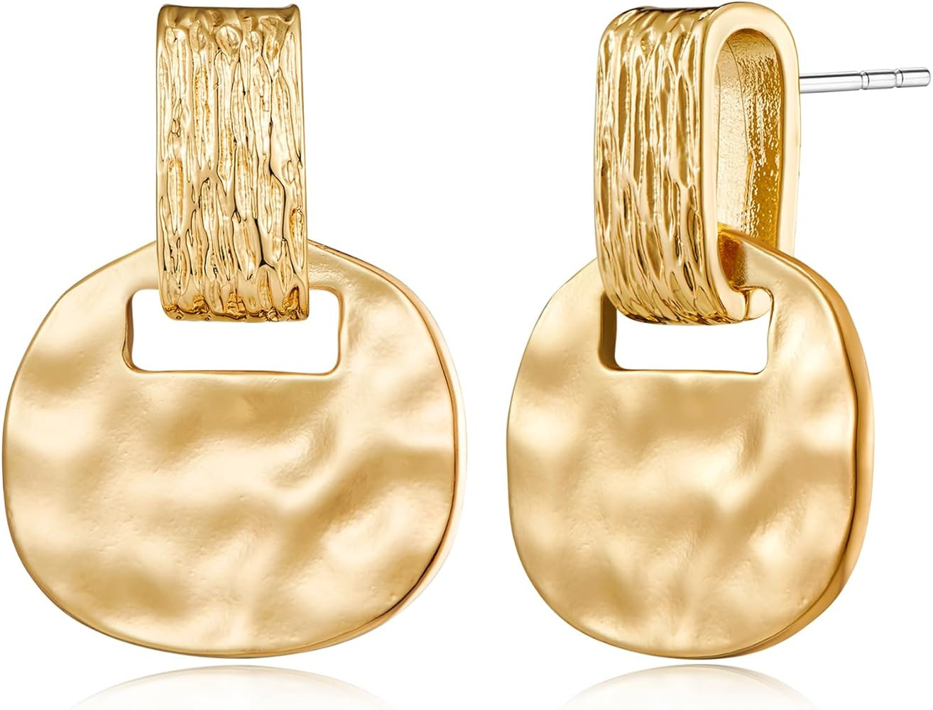 MUYAN Boho Hammered Dangling Earrings for Women Modern Statement Finish Dangle Drop Earrings Jewe... | Amazon (US)