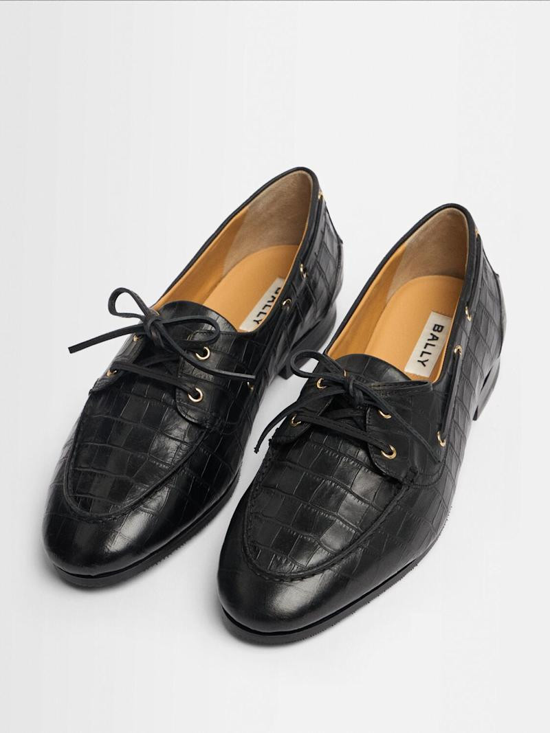 10mm Pathy croc embossed leather loafers | Luisaviaroma
