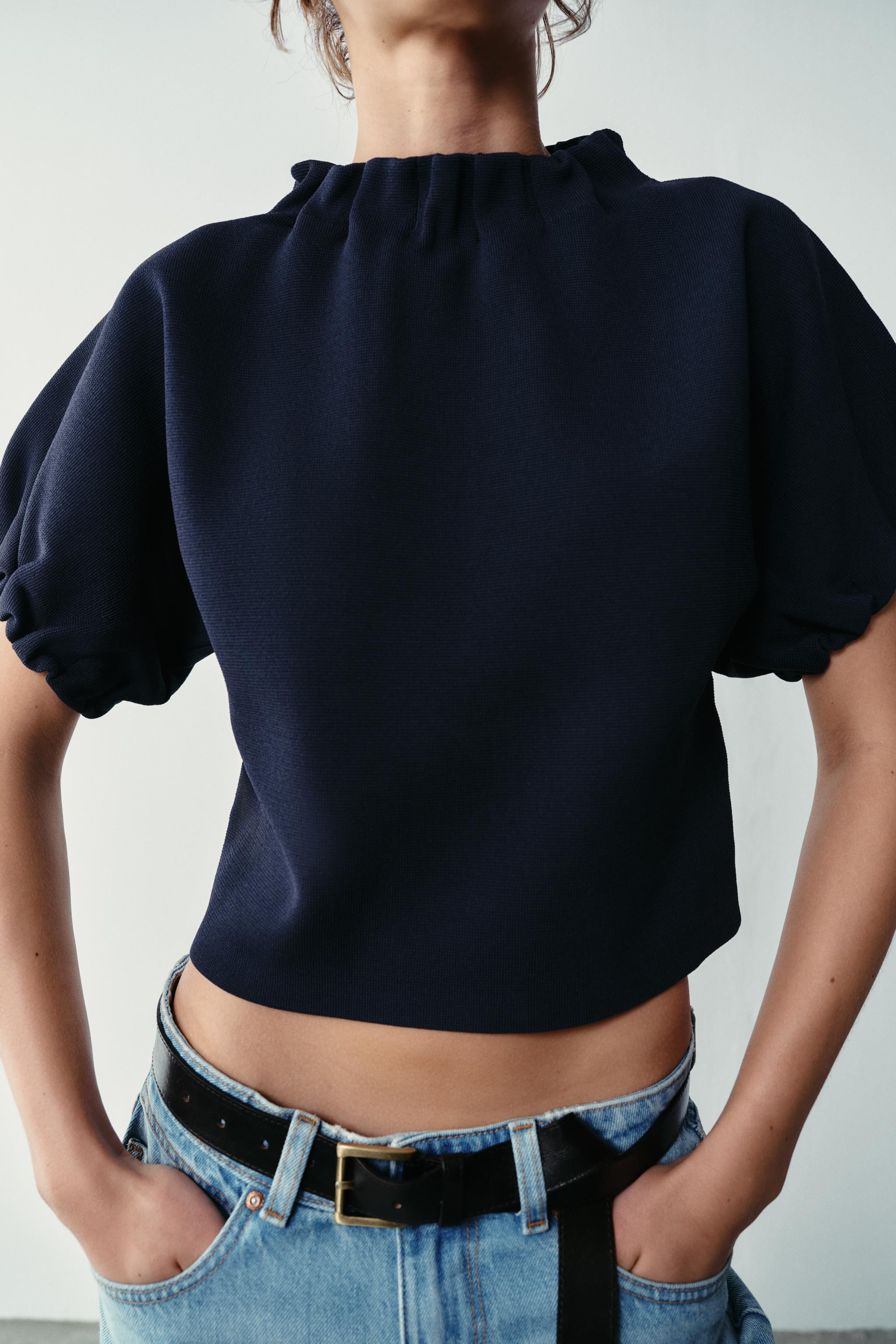 GATHERED KNIT TOP | Zara UK