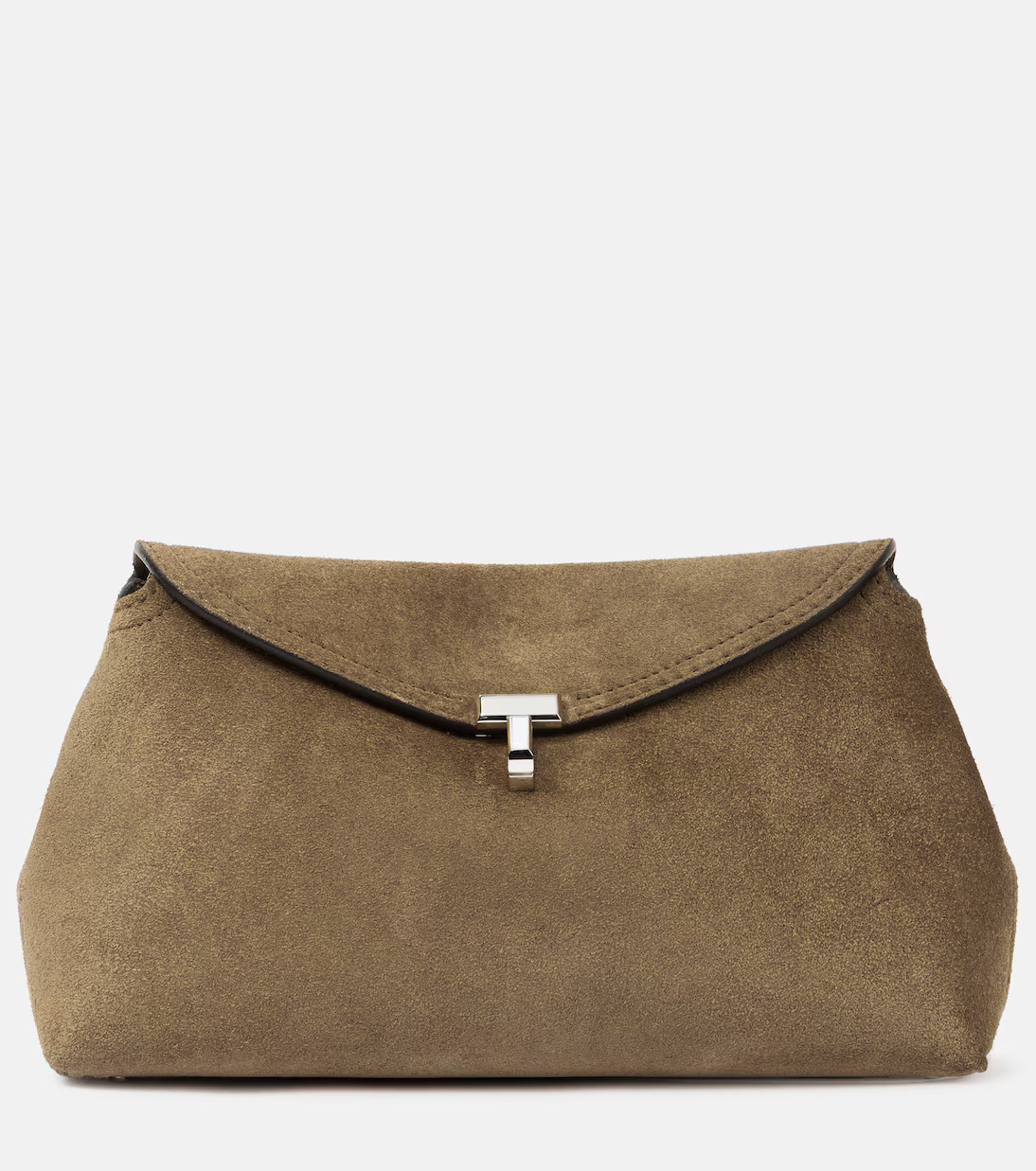 T-Lock suede clutch | Mytheresa (US/CA)